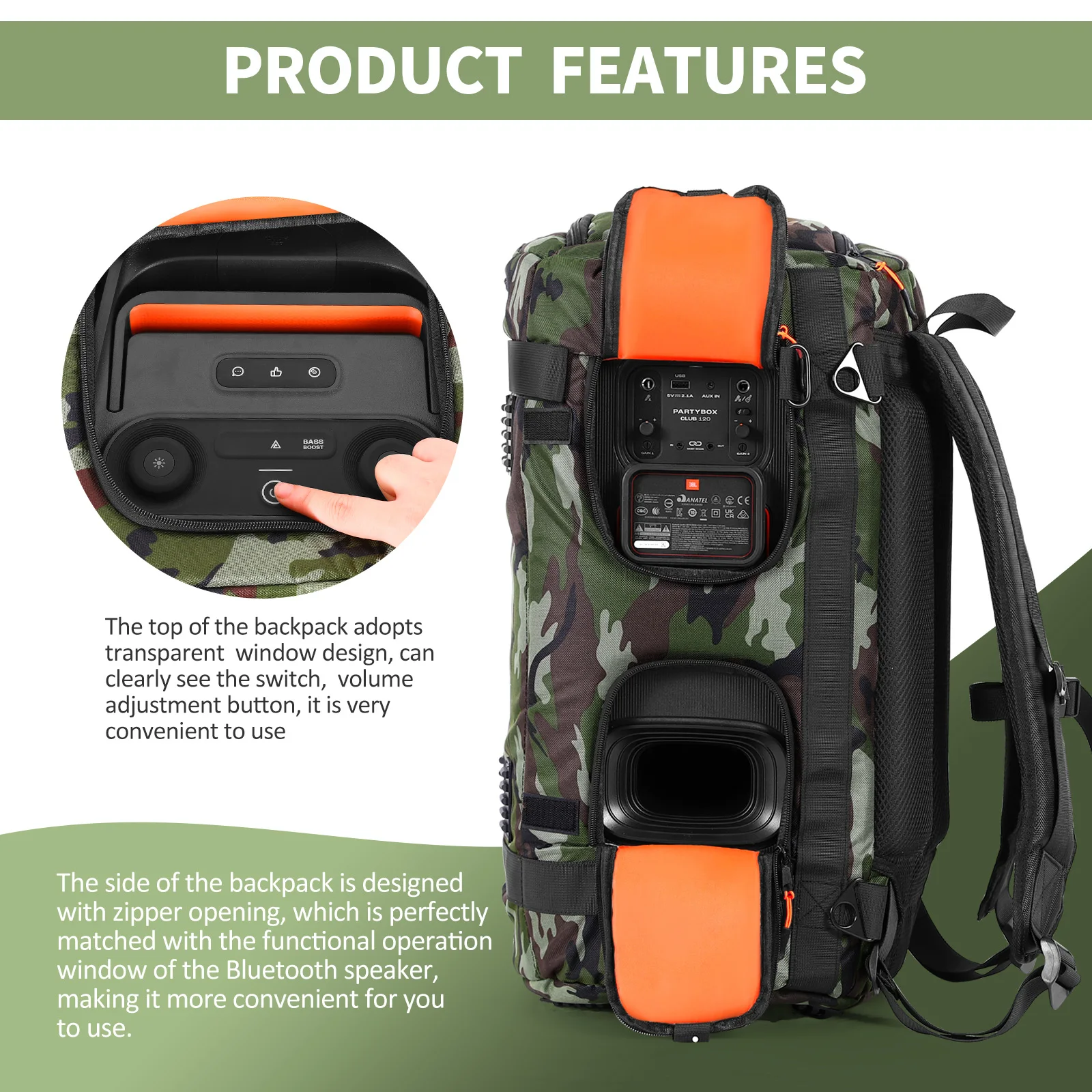 Funda protectora para altavoz JBL Partybox Club 120, bolsa grande de viaje para escenario 320 - imagen 4