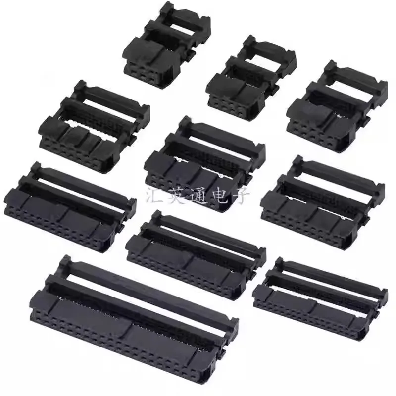 10 Uds cabezal de prensado FC cabezal de Cable de 2,54mm enchufe JTAG FC-6P/8P/10/12P/16/20/26/34/40/50/60/64Pin