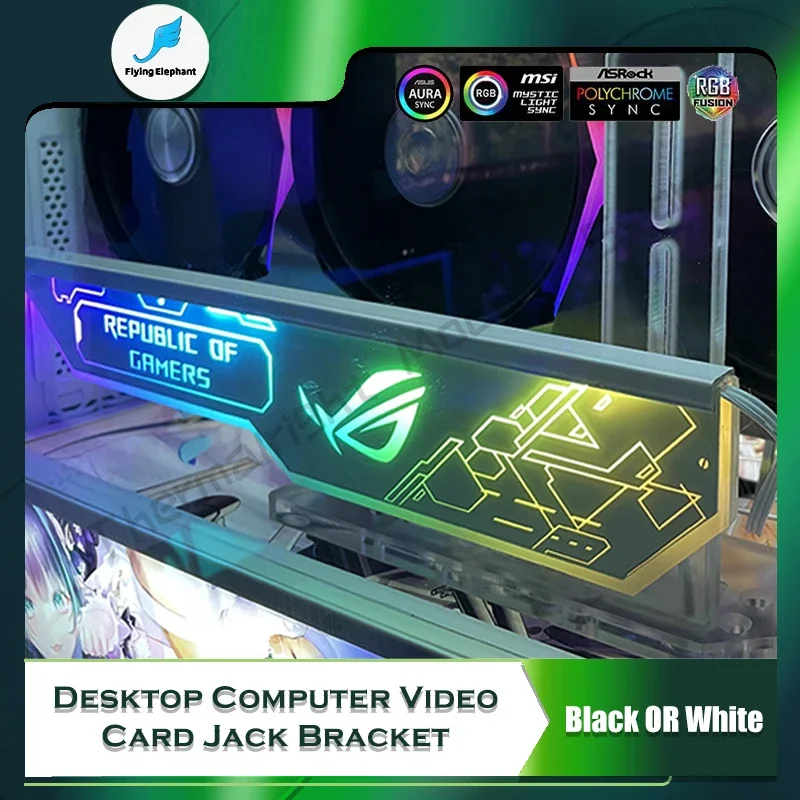 Soporte GPU 3090 4090 soporte para tarjeta gráfica instalación Vertical para ASUS MSI AORUS multimarcas Faith 5V ARGB SYNC negro/blanco
