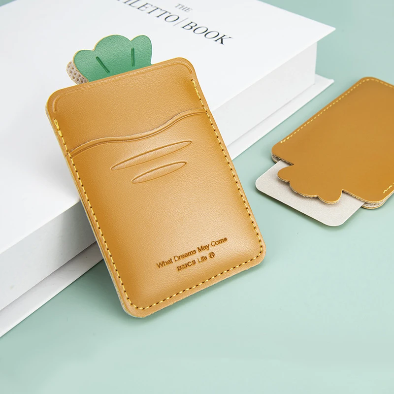 Funda trasera de dibujos animados para teléfono, bolsillo adhesivo para teléfono móvil, funda para billetera, soporte Universal para tarjetas de crédito/identificación - imagen 3