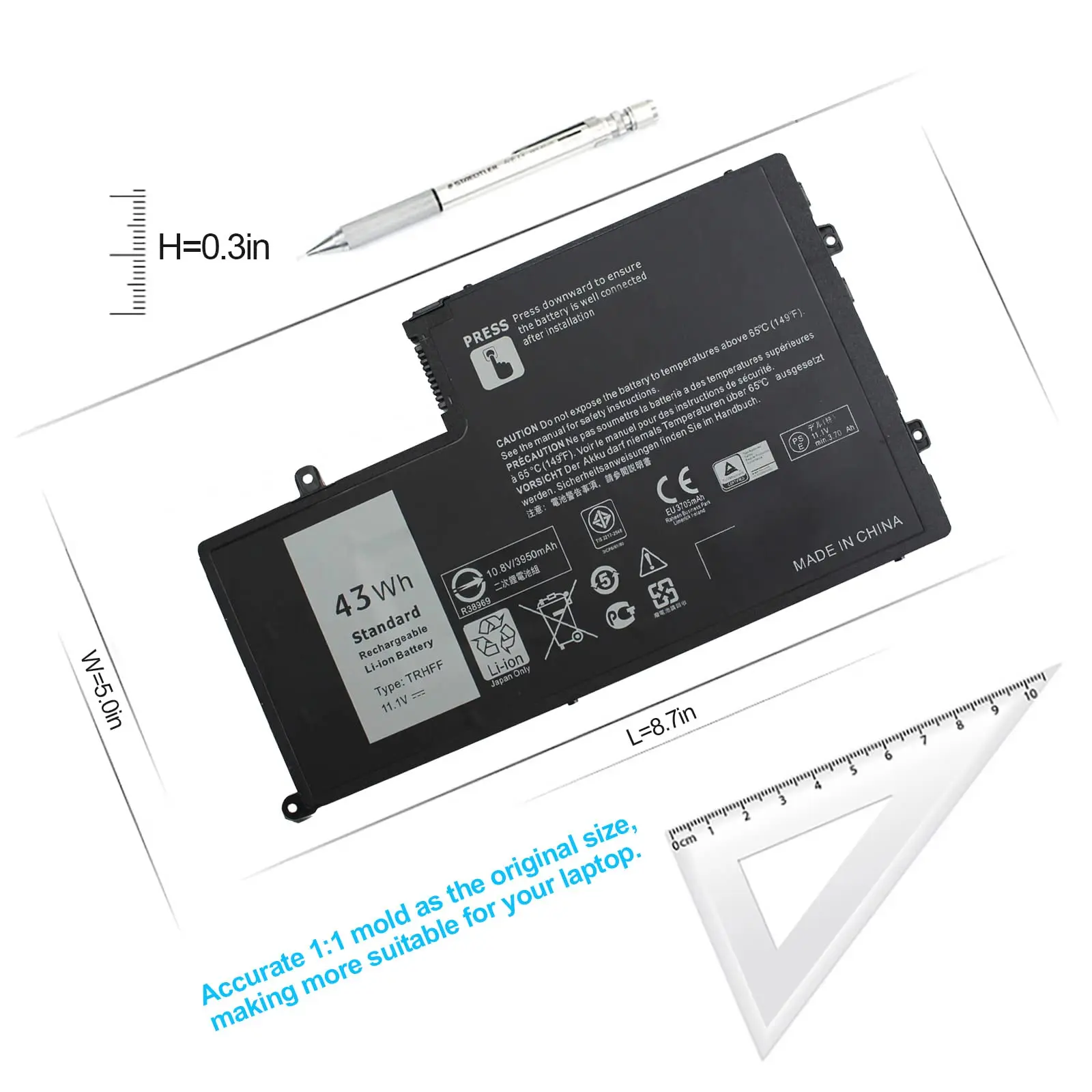 TRHFF P39F P49G 43WH batería del ordenador portátil para Dell Inspiron 15-5547 5547 5548 5545 5542 N5547 N5447 Latitude 14 3450 15 E3450 E3550 - imagen 2