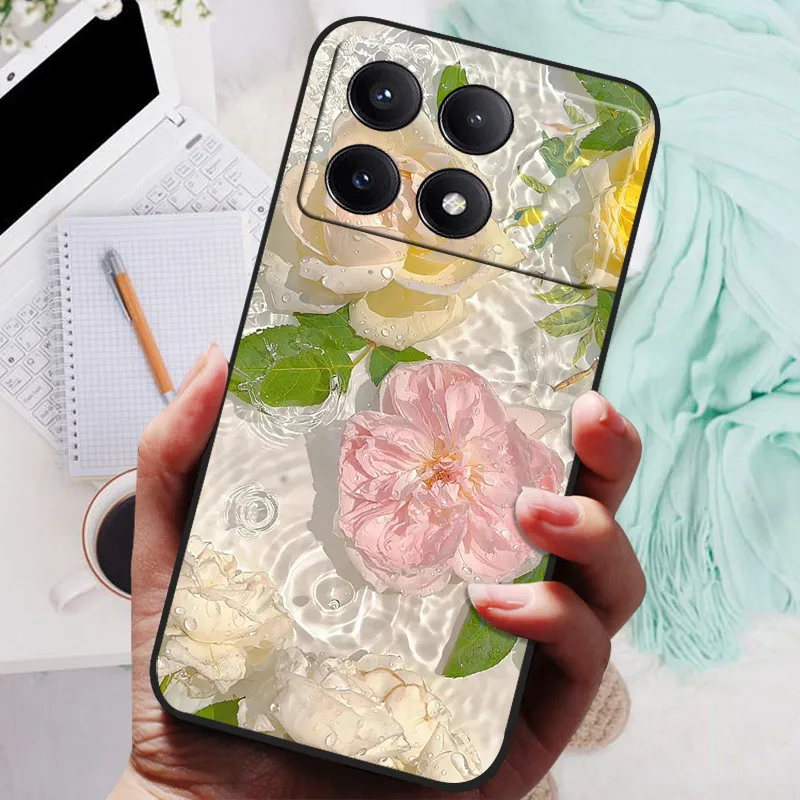 Funda de silicona para Xiaomi Poco F6 Pro, carcasa suave de TPU, color negro, Lobo y León, 2024 - imagen 4