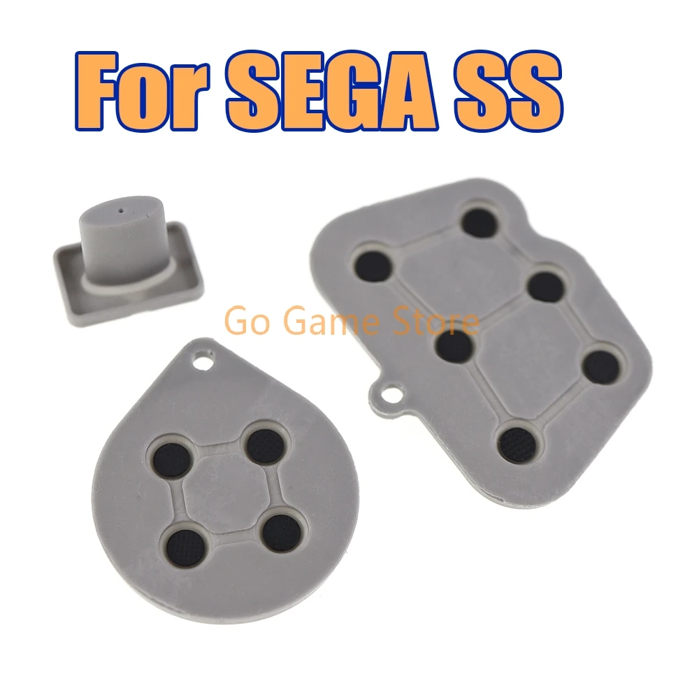 1 Juego para controlador Sega Saturn SS, botón de teclado adhesivo de goma conductora de silicona