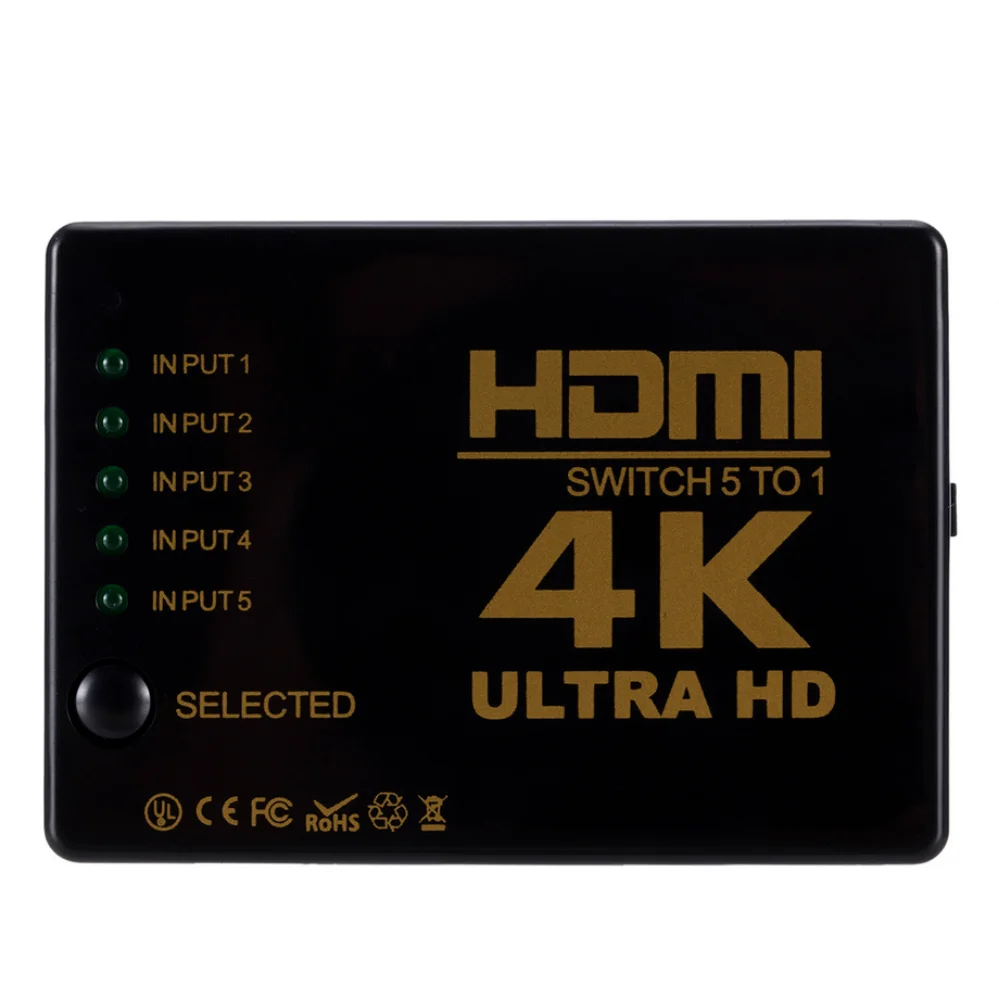 4K * 2K 3D 5x1 interruptor compatible con Hdmi 5 en 1 salida HD 1080P Selector de vídeo adaptador Hub divisor para Xbox PS4 DVD HDTV PC portátil TV - imagen 4