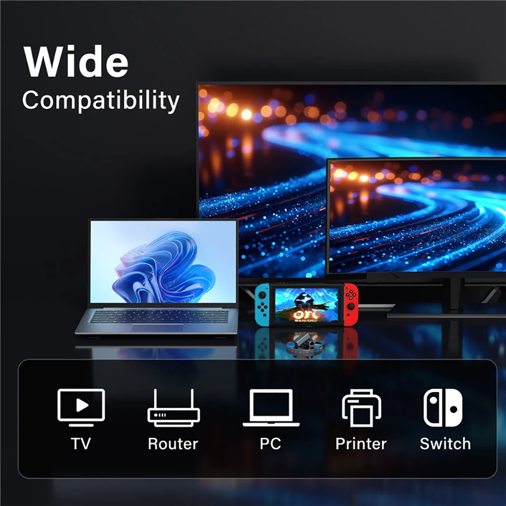 Extensor de Cable Ethernet de carcasa de aleación de aluminio de 10Gbps, acoplador RJ45 Cat 5 Cat 6 Cat 6a, conector hembra a hembra de red Gigabit - imagen 5