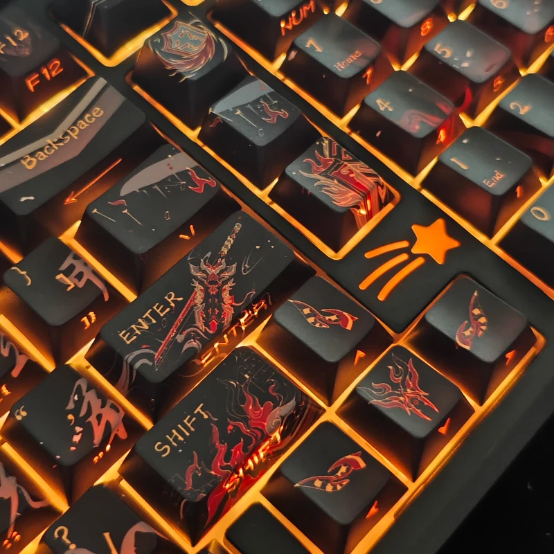 Juego de teclas temáticas Fengyan Ling, sublimación PBT, perfil de cereza, teclas de transmisión para teclado mecánico, accesorios para juegos - imagen 4