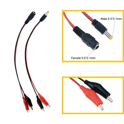 Cable de prueba con pinzas de cocodrilo y conector DC 5,5 x 2,1 mm