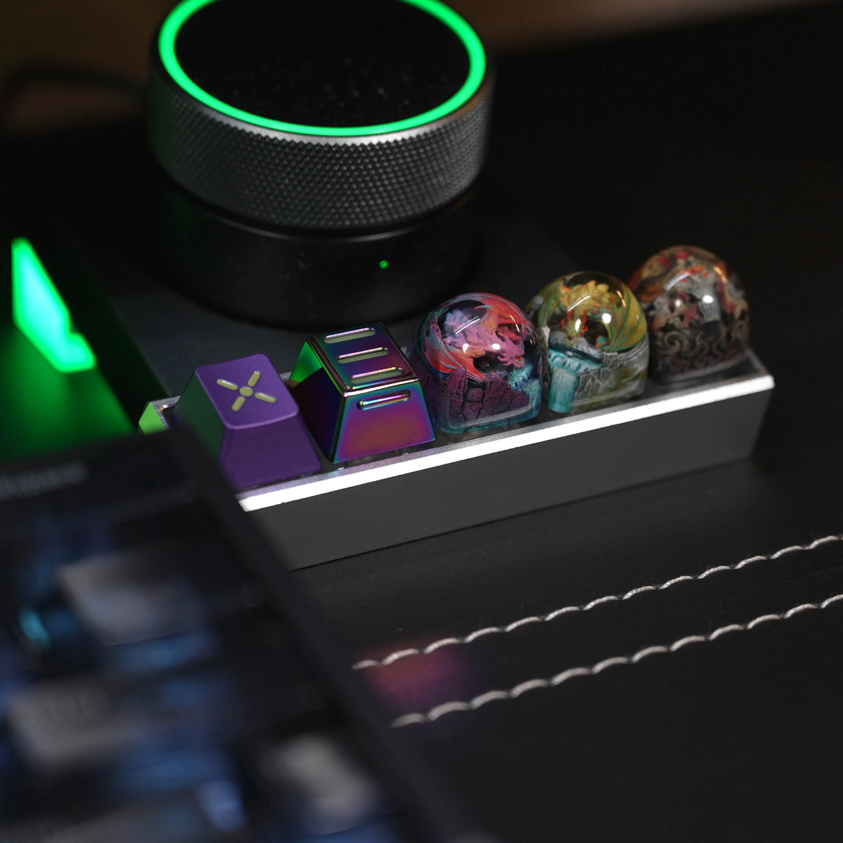 Caja de almacenamiento de tapa de llave de aleación de aluminio, estuche de Metal para teclado mecánico, bandeja de almacenamiento de cobre, adornos de escritorio - imagen 2