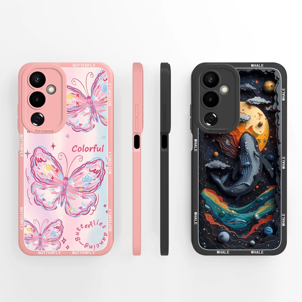 Para Tecno Pova 4 4 Pro Funda de teléfono patrón de ballena oceánica Funda de alta calidad para Tecno Pova 4Pro Funda de silicona líquida suave a prueba de golpes