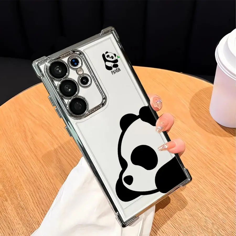 Funda de teléfono transparente con diseño de Panda de dibujos animados para Samsung Galaxy S23 S24 S21 Plus S25 Edge S20 FE S22 Ultra - imagen 4