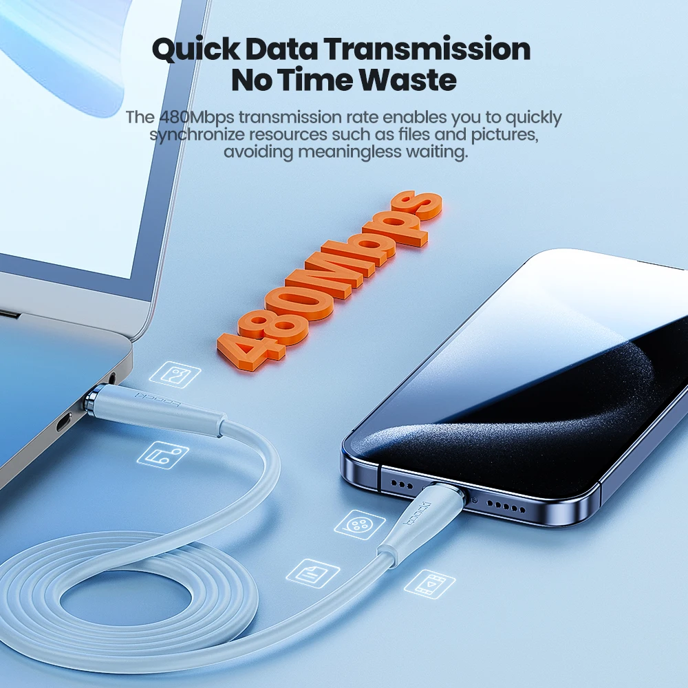 Toocki PD 60W USB C a C Cable de carga rápida para iPhone 15 16 Pro Max tipo C a tipo C Cable de datos para Xiaomi 15 Realme Vivo X200 - imagen 3