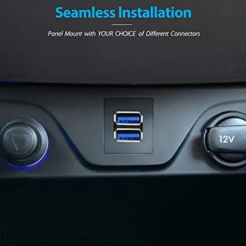 Cable de extensión macho-hembra USB 2,0 3,0 cuadrado de 2 puertos para salpicadero de camión de coche montaje empotrado Cable de transferencia de datos de alta velocidad 1M - imagen 2