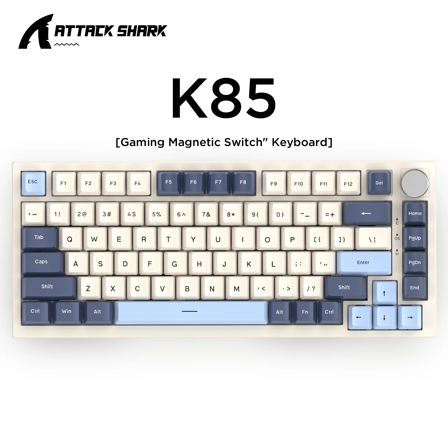 Teclado mecánico Attack Shark K85, interruptor magnético, intercambiable en caliente, personalizable, perillas de Metal, adecuado para FPS. juegos, Win&Mac - imagen 2
