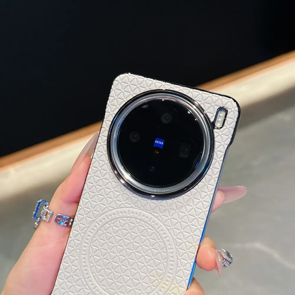 Para VIVO X200 Ultra funda de lujo PU delgada magnética carga inalámbrica funda protectora trasera para VIVO X200 Pro Mini X200S Shell - imagen 3