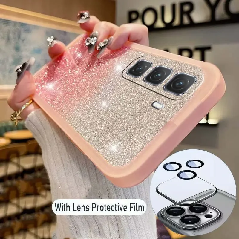 Para Infinix Hot 60 Pro Plus lente de cámara película protectora funda de teléfono para Infinix Hot 60i 50Pro + funda suave transparente de silicona brillante - imagen 2