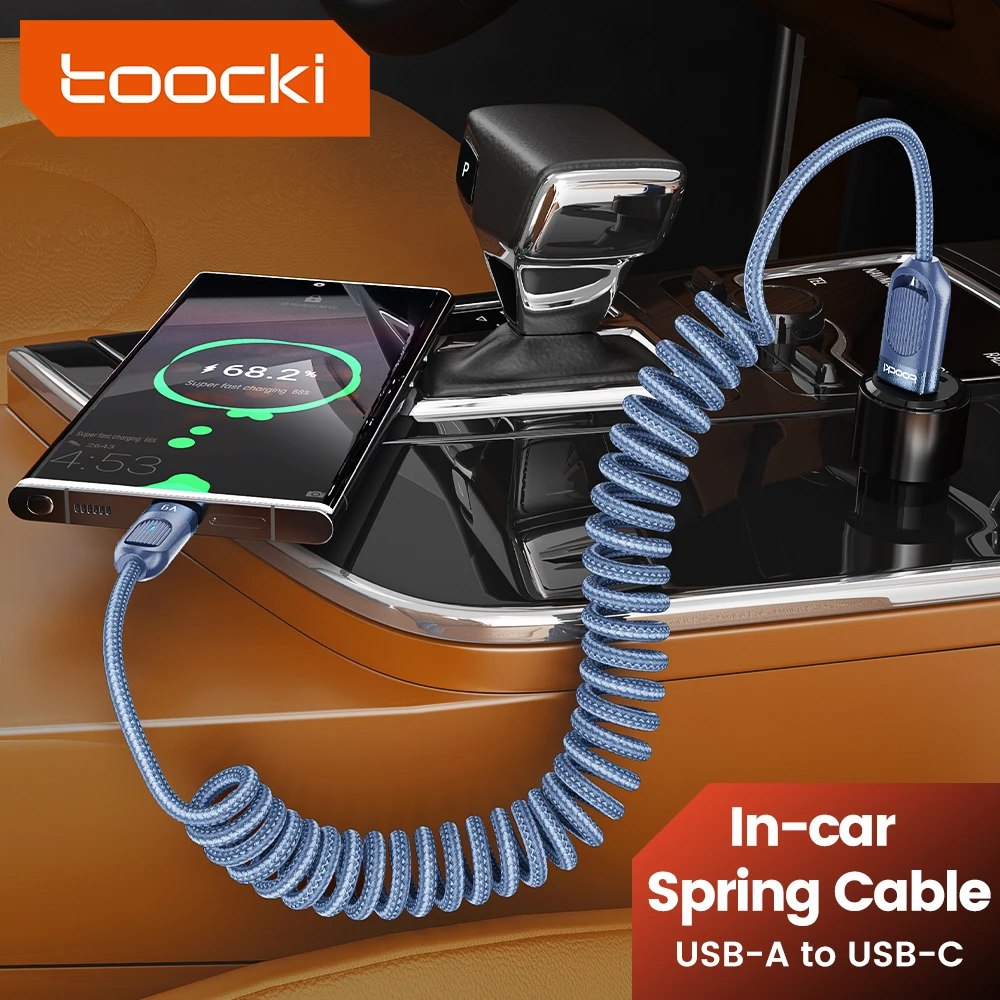 Toocki-Cable USB tipo C de alta velocidad para móvil, Cable de datos de teléfono para Xiaomi Oneplus SMS 6A, iPhone 15 Pro Max