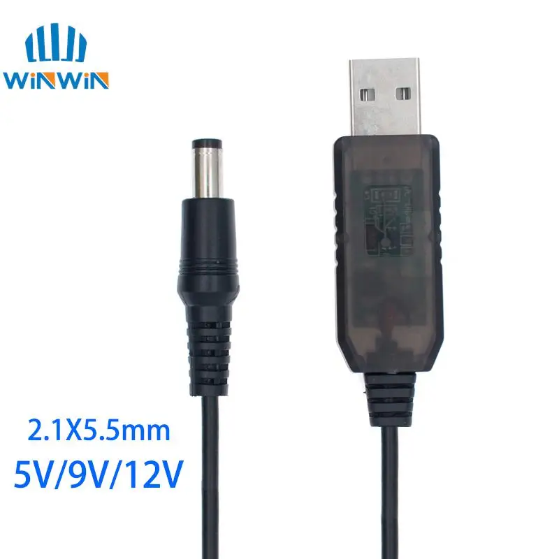 Línea de refuerzo de energía Usb, módulo elevador de CC de 5v a CC de 9v/12v, Cable adaptador convertidor Usb de 1M, enchufe de 2,1x5,5mm para arduino WIFI