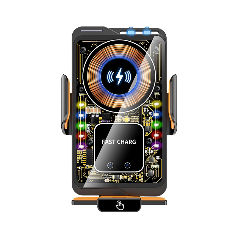 Max 66W magnético 15W cargador inalámbrico para coche carga rápida sujeción automática RGB luz soporte para teléfono soporte para iPhone Samsung - imagen 2