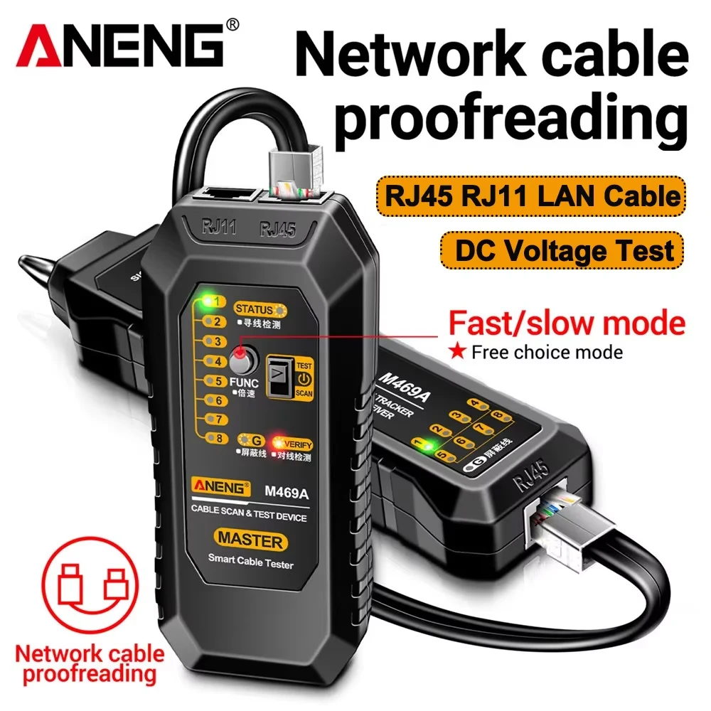 Probador de Cable de red RJ45 RJ11 ANENG M469A, analizador de red, probador de Cable LAN, rastreador de cables, Detector de tóner, herramientas de prueba de línea - imagen 2