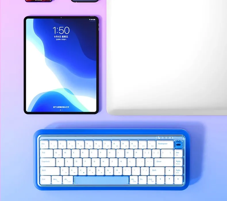 Teclado mecánico DURGOD S230 de 67 teclas, inalámbrico, tres modos, portátil, personalizado, ABS, teclado para juegos de oficina para eje de perfil bajo - imagen 5