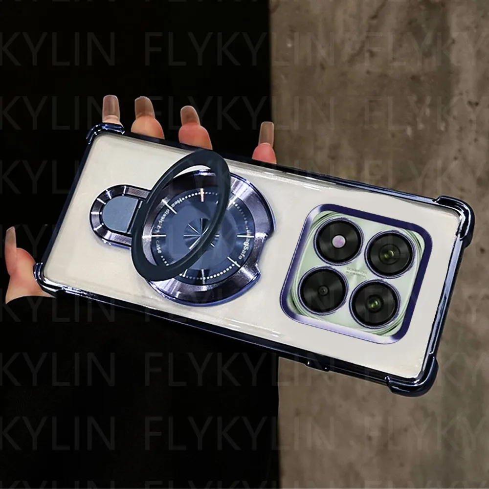 Funda de teléfono para Samsung Galaxy Note 20 Ultra Note 10 Plus, soporte magnético, funda trasera transparente de silicona suave a prueba de golpes - imagen 3