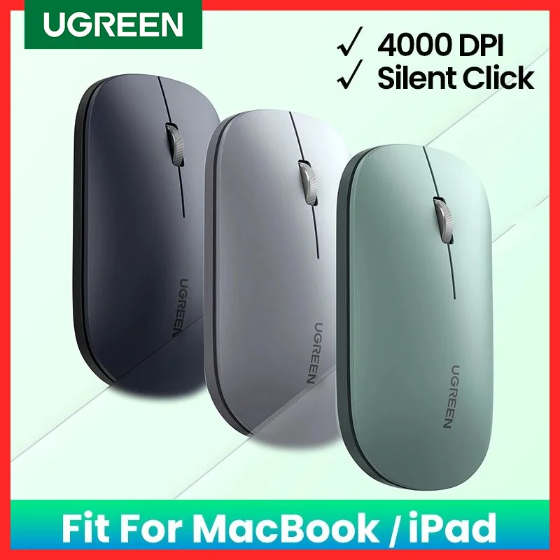 UGREEN Ratón Inalámbrico 4000 DPI Silencioso para MacBook Pro iPad PC