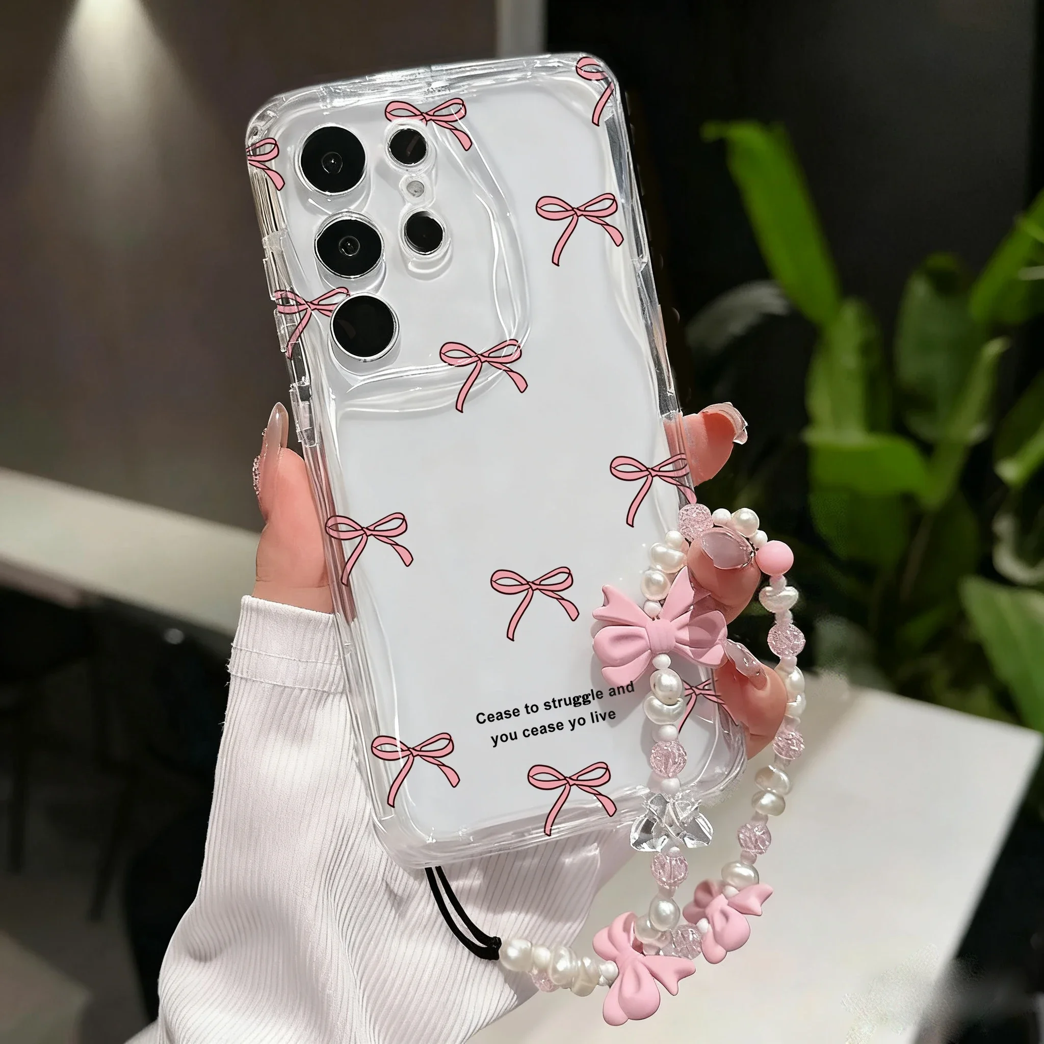 Funda con correa de cadena de lazo rosa coreano para Realme 15 Pro 5G 15 14 13 12 Pro 11 Plus C71 C75 C53 C55 GT6 funda de silicona - imagen 5