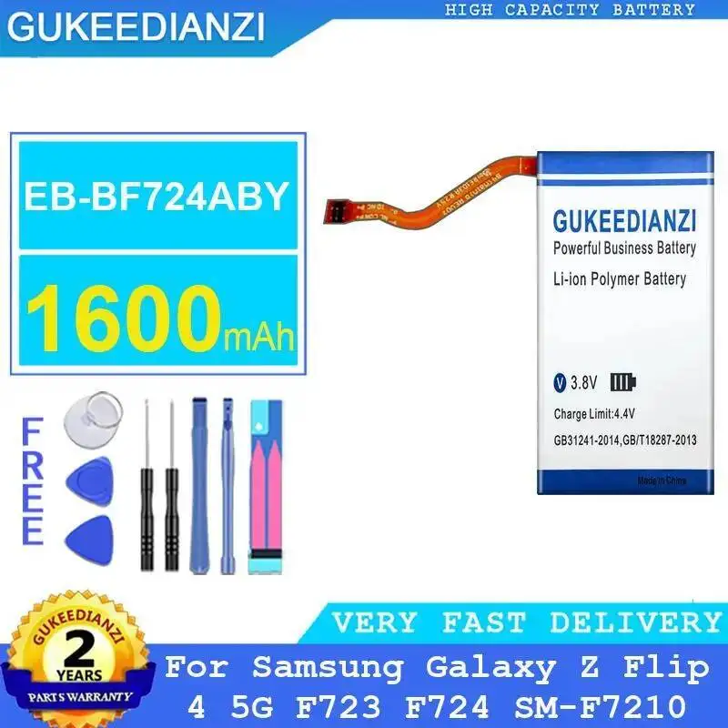 Batería de repuesto Premium para teléfono móvil, EB-BF724ABY estable de 1600Mah para Samsung Galaxy Z Flip 4 5G F723 F724 SM-F7210