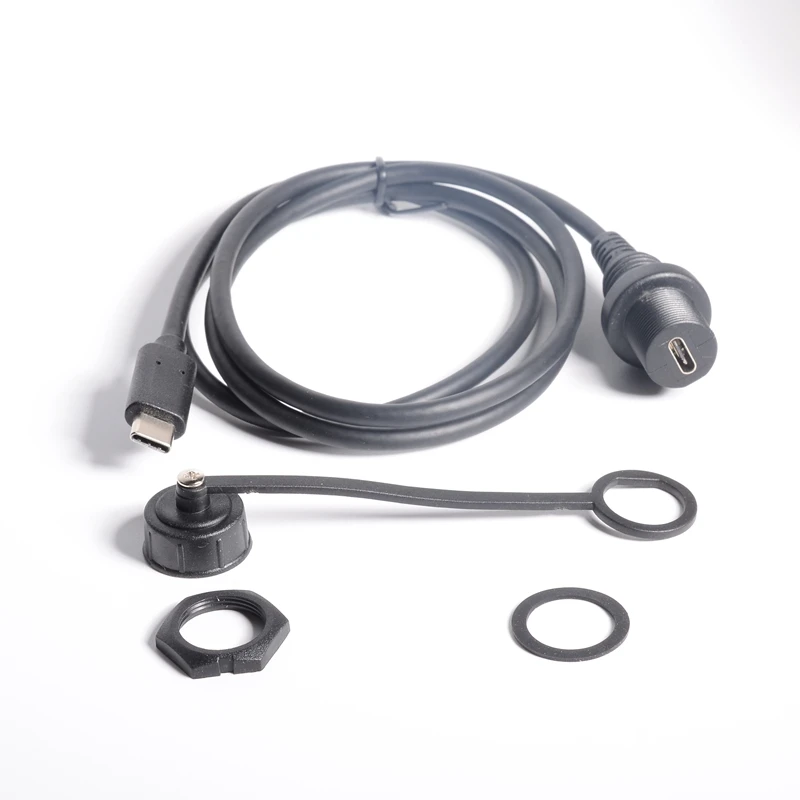 Cable impermeable USB-C IP67 tipo c, 30cm, 3,1, 3,0, 2,0, IP 67, macho a hembra, Conector de extensión a prueba de agua, 1M, 2M - imagen 2