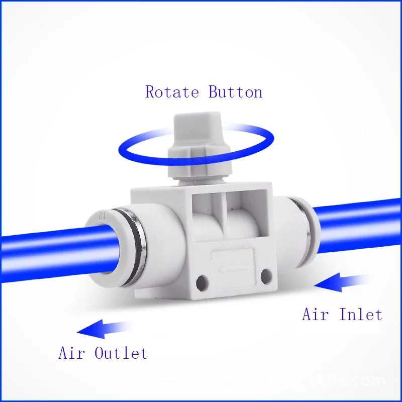 Válvula de acelerador neumática HVFF, Control de flujo, conector de manguera de aire Premium blanco, 6mm, 8mm, 10mm, válvulas de tubo de regulación de interruptor - imagen 5