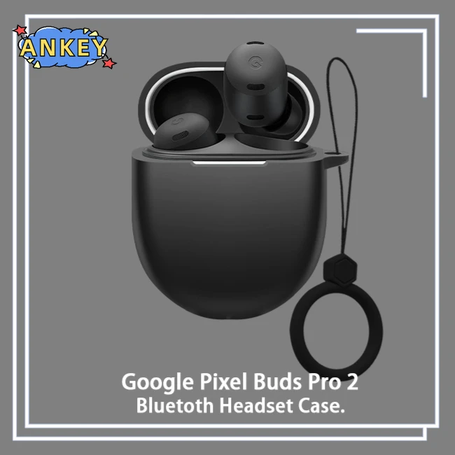 Funda protectora para Google Pixel Buds Pro 2, anillo anticaída, silicona suave, auriculares inalámbricos Bluetooth, transporte