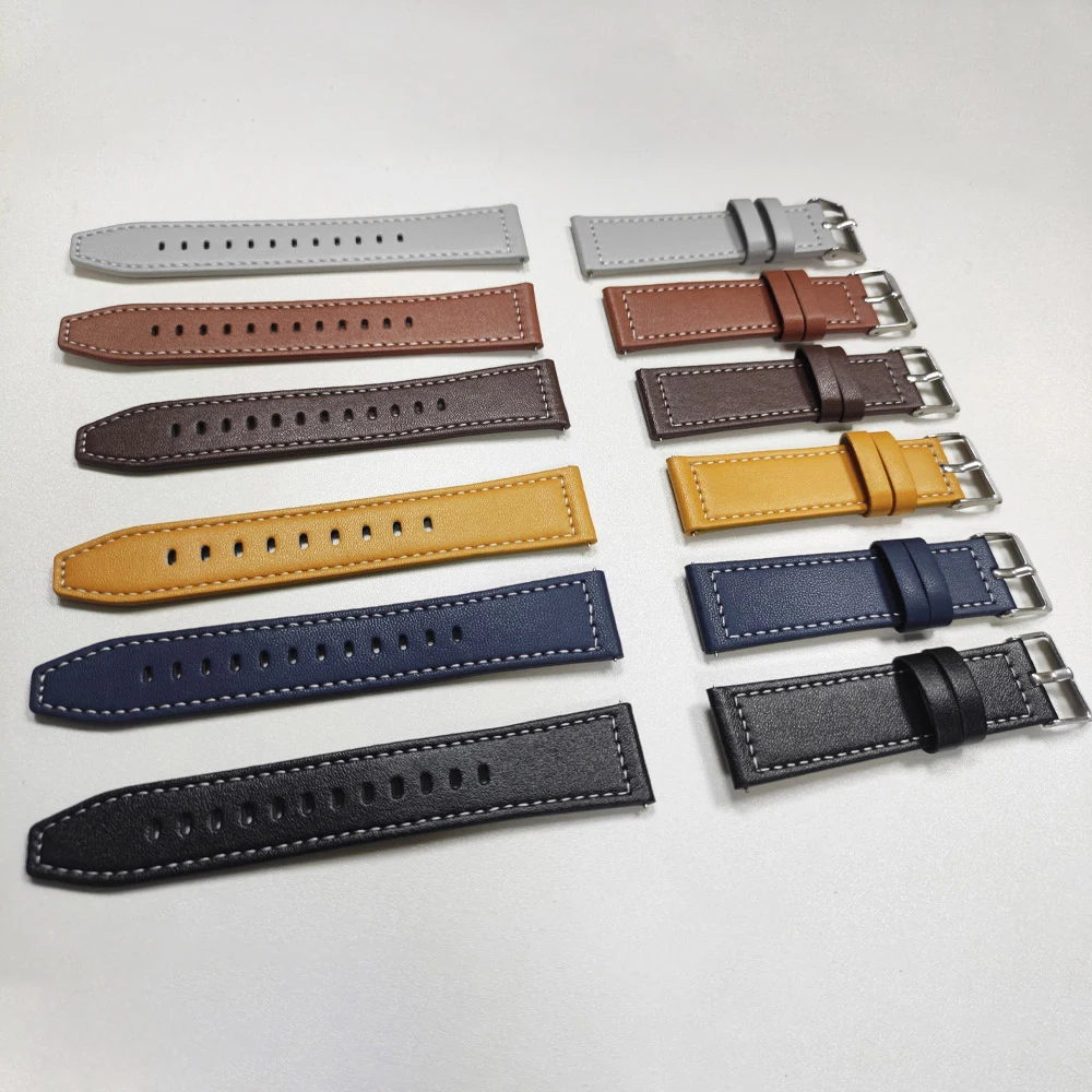 Correa de reloj de 22mm para COLMI P71/C81/P68/P60/C8 Max/M42/M40/V68/V73/V70 pulsera de silicona de cuero suave pulsera deportiva - imagen 3