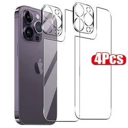 Cristal templado para iPhone con protección de pantalla, trasera y cámara