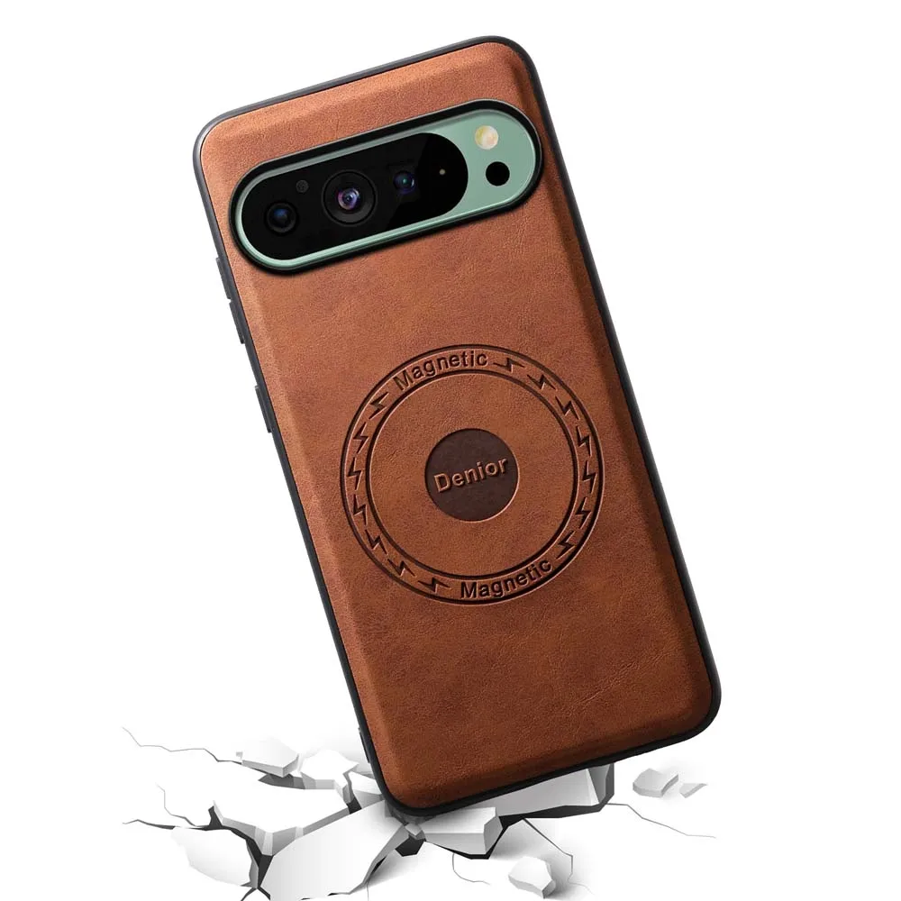 Funda de teléfono de cuero Retro para Google Pixel 9 8 7 6 Pro XL 8A 6A 7A soporte magnético de coche a prueba de golpes funda de carga inalámbrica Mag-safe - imagen 5
