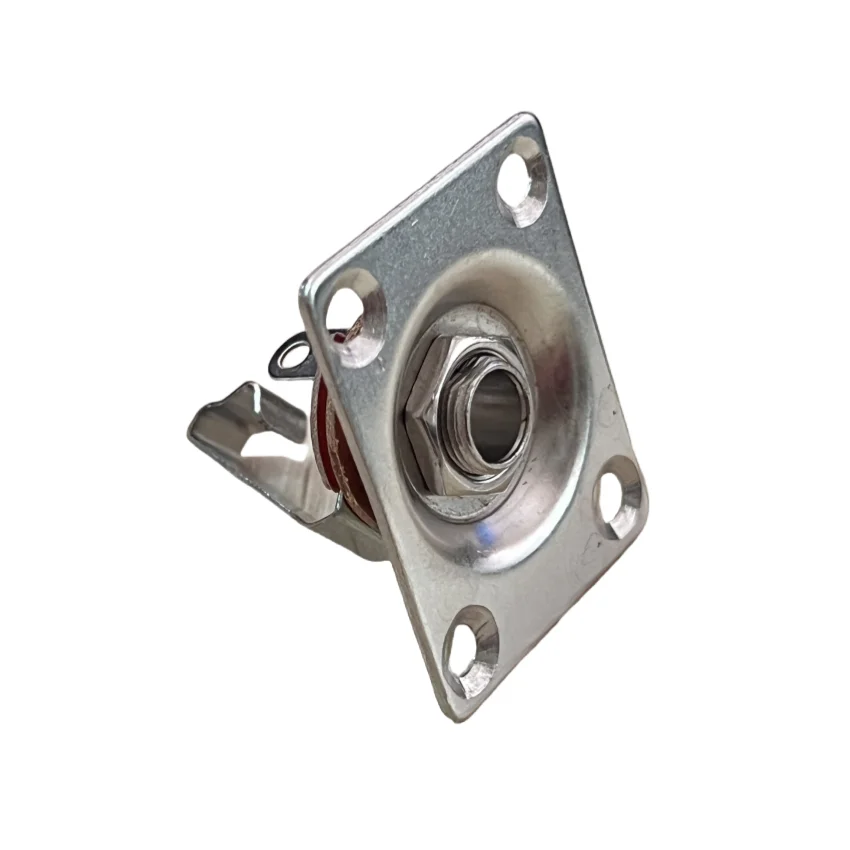 Placa de conector de estilo cuadrado para guitarra y bajo, conector de entrada de salida 1/4 para piezas y accesorios de guitarra eléctrica, plateado/negro, 2 uds. - imagen 3