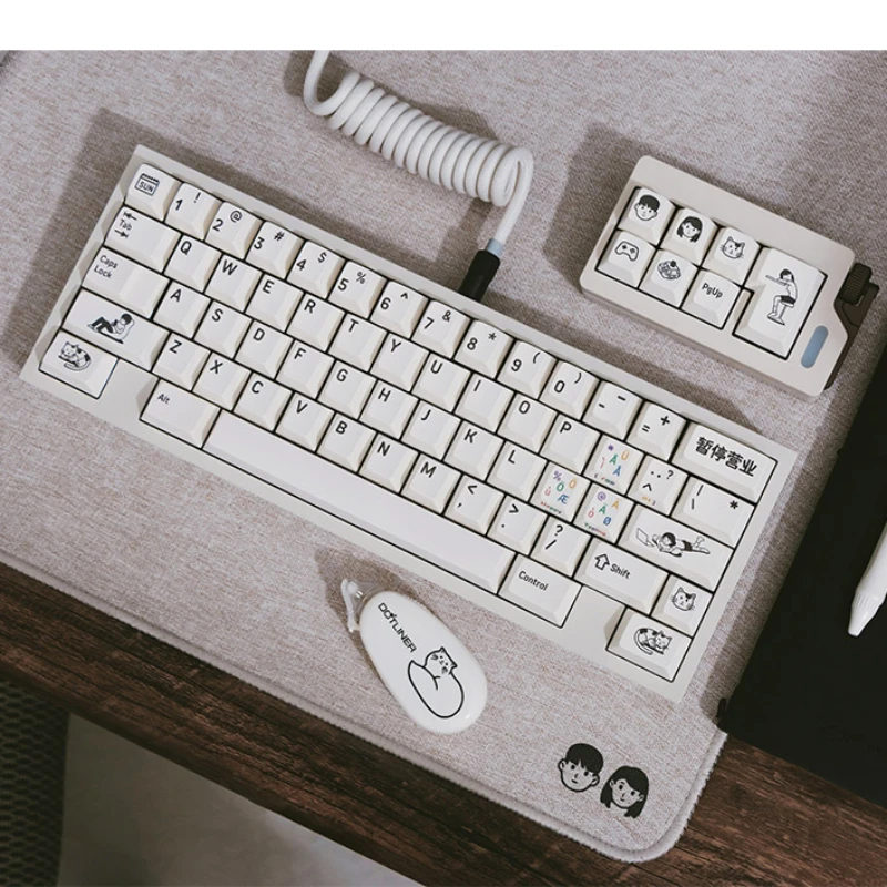 ECHOME-Tapa de teclado personalizada para teclado mecánico, tapa de teclado con tema de negocio suspendido, sublimación de tinte PBT, perfil de cereza - imagen 5