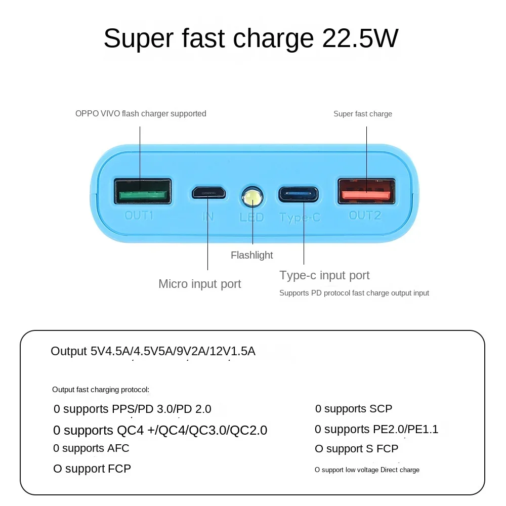 Carcasa USB Dual para banco de energía Micro USB tipo C 5V 4.5A DIY 8X18650 caja de almacenamiento de carga de batería carga súper rápida sin batería - imagen 5