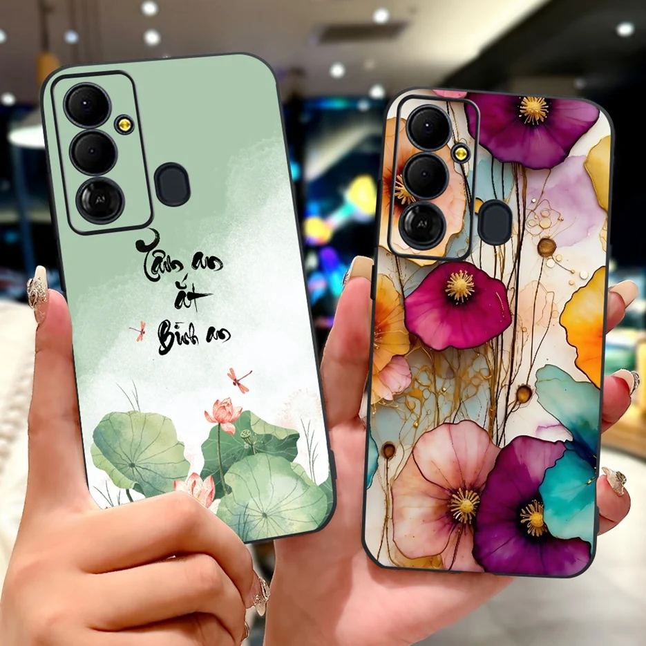 Para Tecno Pop 6 Go funda Pop6 Pro BE8 flores coloridas cubierta pintada suave TPU fundas de teléfono para Tecno Pop 6 Pro Pop6 GO BE6j Fundas - imagen 2