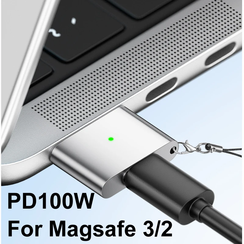 Conector adaptador de cargador magnético PD100W 20V 5A USB tipo C a Magsafe 3/2 para Mac book lapgop Macbook Air/Pro M1/M2/M3/M4