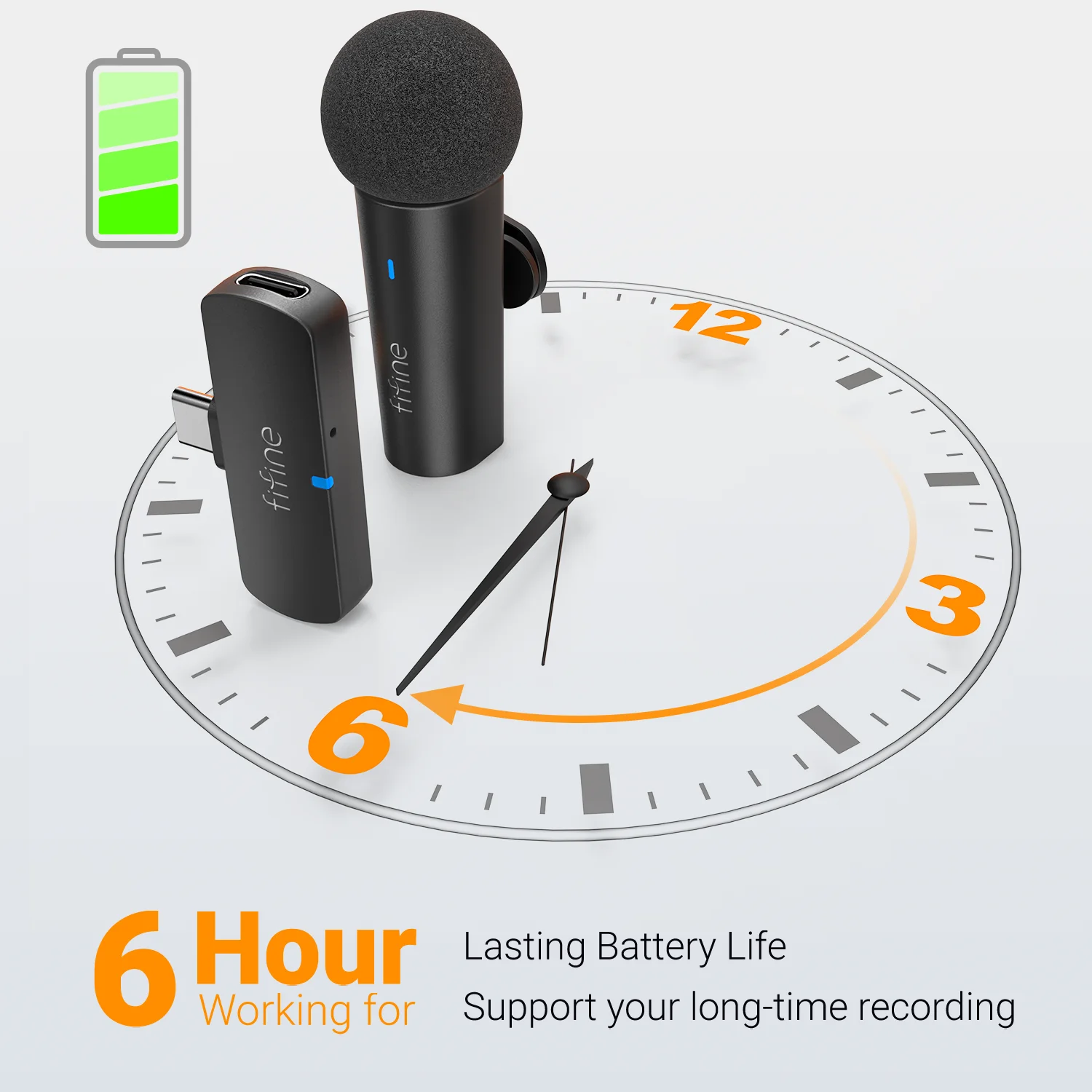 Micrófono Lavalier inalámbrico FIFINE con interfaz tipo C para teléfono/PC, grabación cristalina para transmisión, Vlog y entrevistas - imagen 5