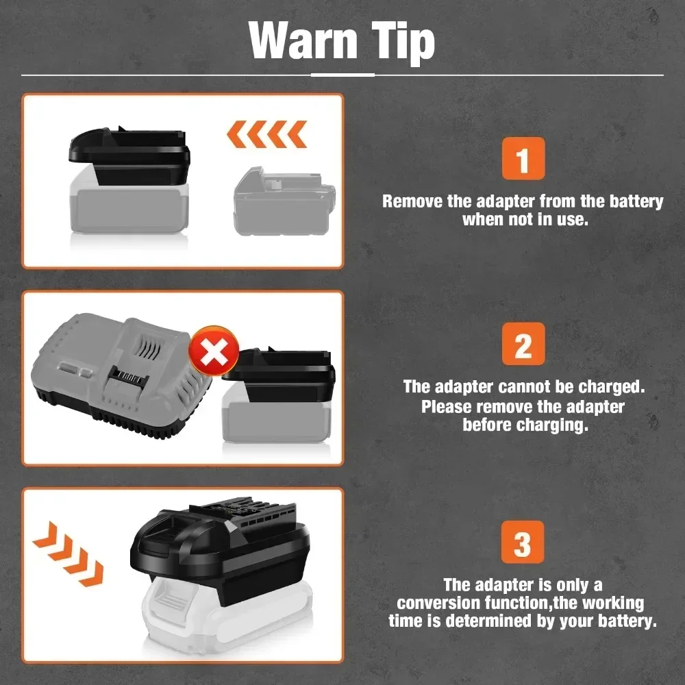 Adaptador de batería DM20SKL para SKIL PRW CORE 20V Convertidor de herramientas Compatible con baterías de iones de litio Dewalt 20V y Milwaukee 18V - imagen 5