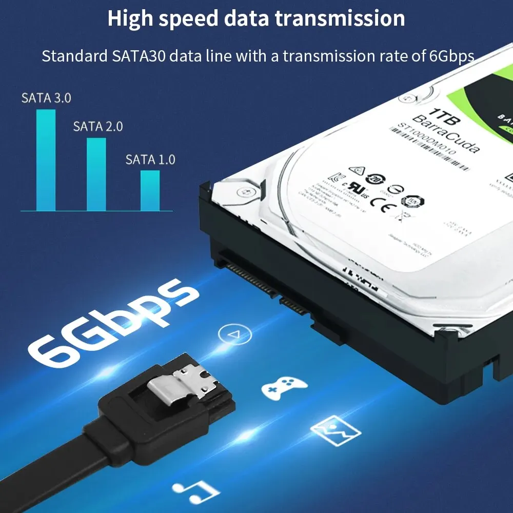 Cable TISHRIC SATA Sata3.0 Cable de datos en serie de disco duro de estado sólido Cable de transmisión rápida de disco duro Sata Flexible multiespec - imagen 5