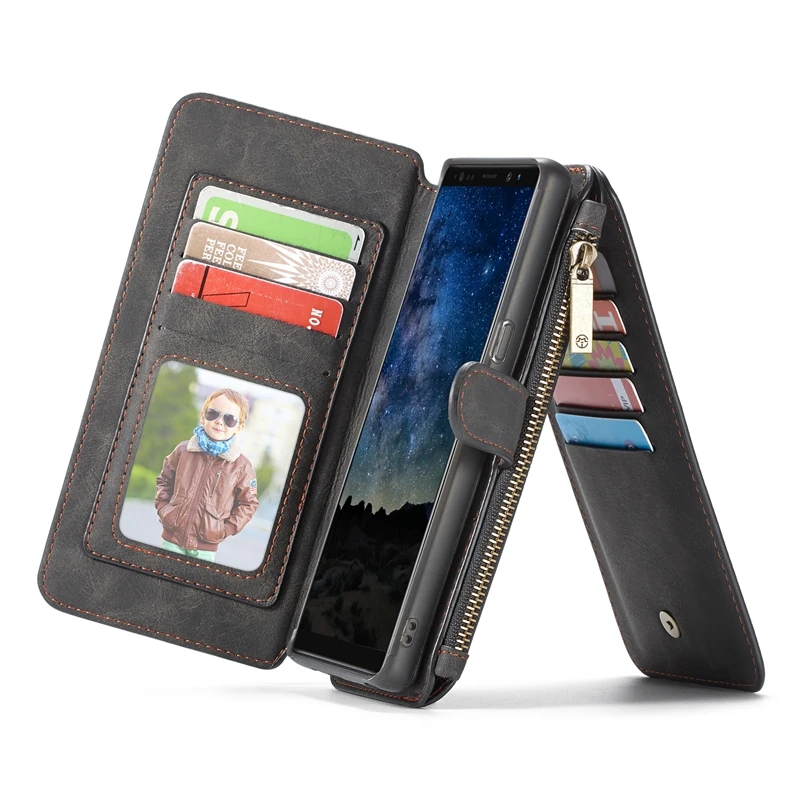 Funda Retro de cuero PU con cremallera para Samsung Galaxy Note 20, 10, S22, S21, tarjetero - imagen 2