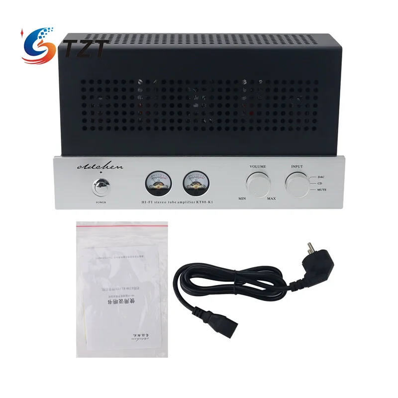 TZT KT88-K1 versión VU Meter/versión Bluetooth5.0 Clase A amplificador de tubo electrónico puro HiFi salida de 15Wx2 con 5 tubos de vacío