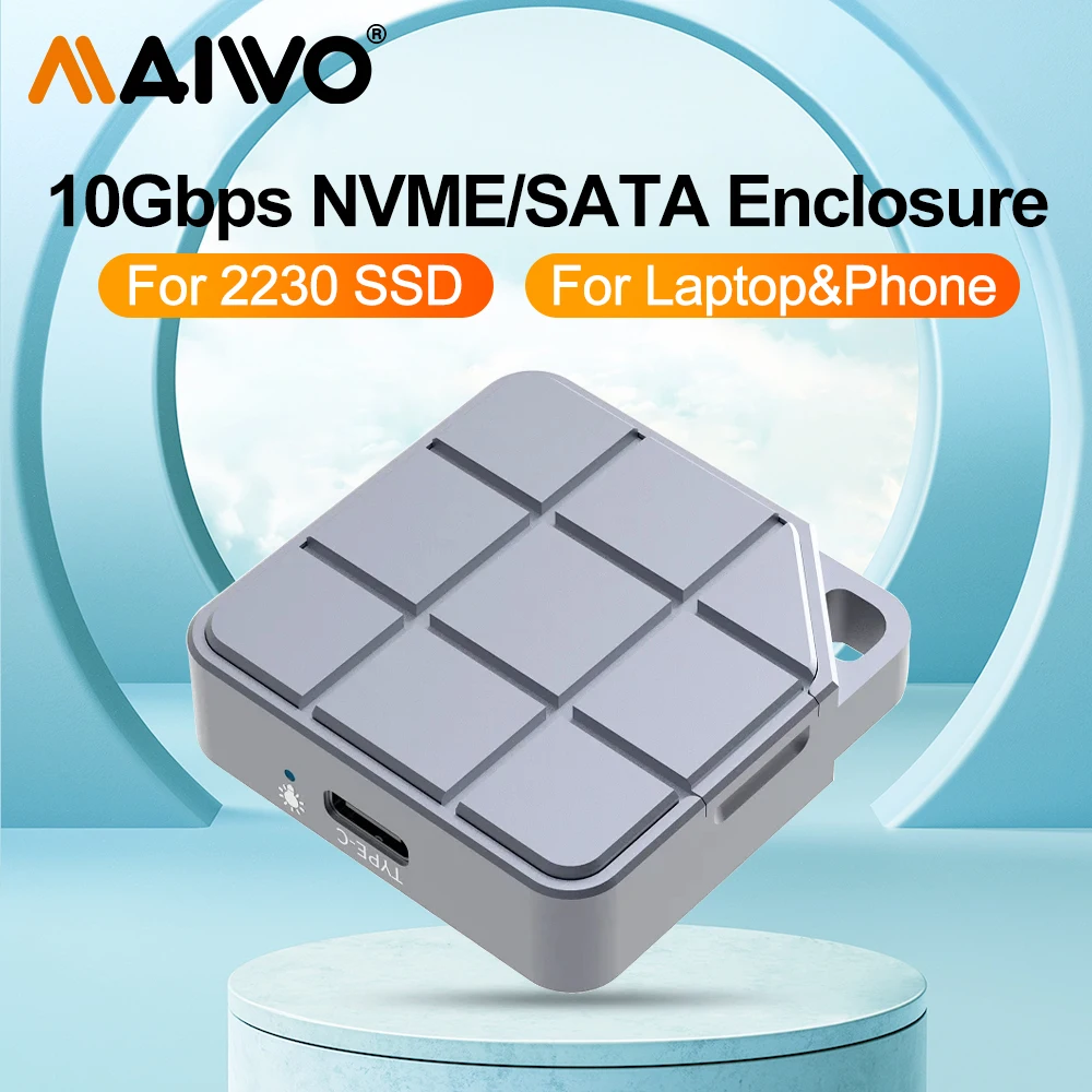 MAIWO M.2 2230 NVMe SATA SSD carcasa USB 3,2 Gen 2 10Gbps a NVMe NGFF PCI-E M.2 SSD carcasa SSD externa para Pc portátil iPhone 15 - imagen 2