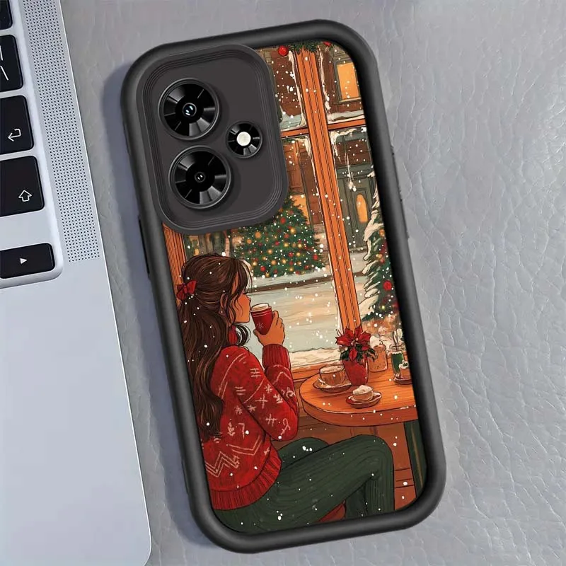 Funda con patrón navideño para niñas, funda para teléfono Infinix GT Hot 10 20 30 11 12 12i 20s 30i 40 40i 50 50i Pro Play NFC Eye Ladder - imagen 3