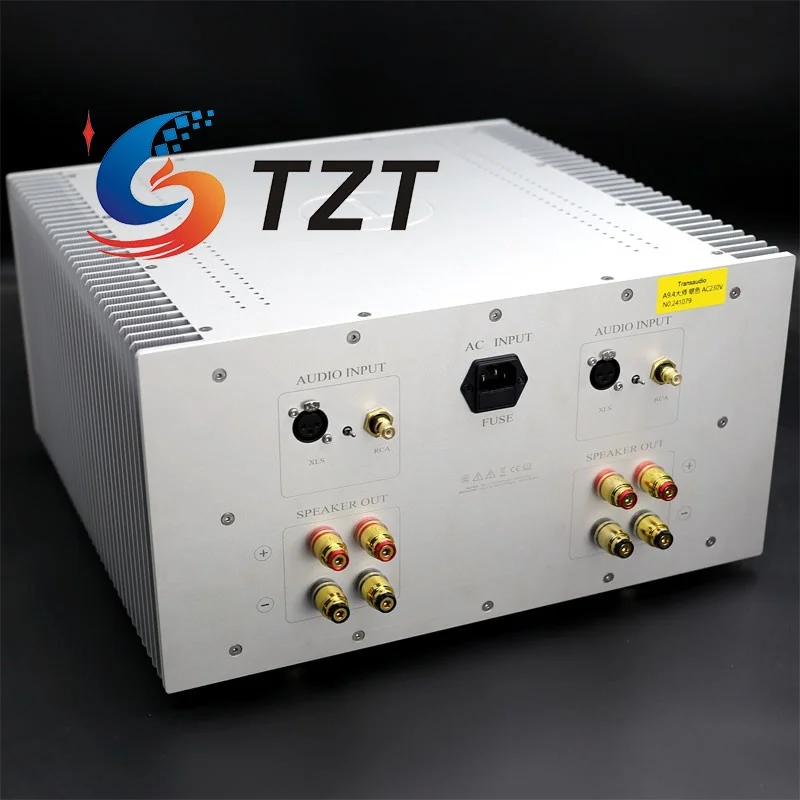 TZT Transaudio T9.4 450W/4Ω Clase AB Amplificador de potencia Amplificador de potencia de grado audiófilo (110V/220V Plata)