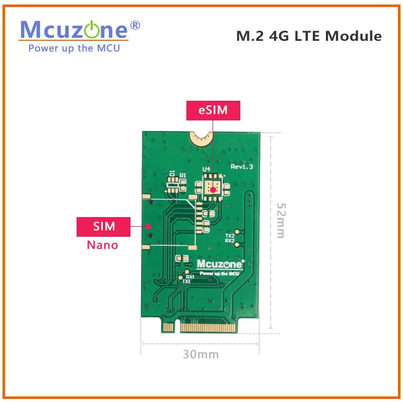 Módulo M.2 4G LTE, Raspberry Pi,NVIDIA sin controlador, CHIP eSIM, GPS,Compatible con interfaz 5G, 30x52mm CM4 fibocom NL668-EU ZTE - imagen 2