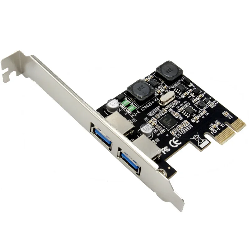 PCI-Express a 2 puertos USB 3.0 Host controlador tarjeta adaptador Hub Super velocidad 5 Gb/s