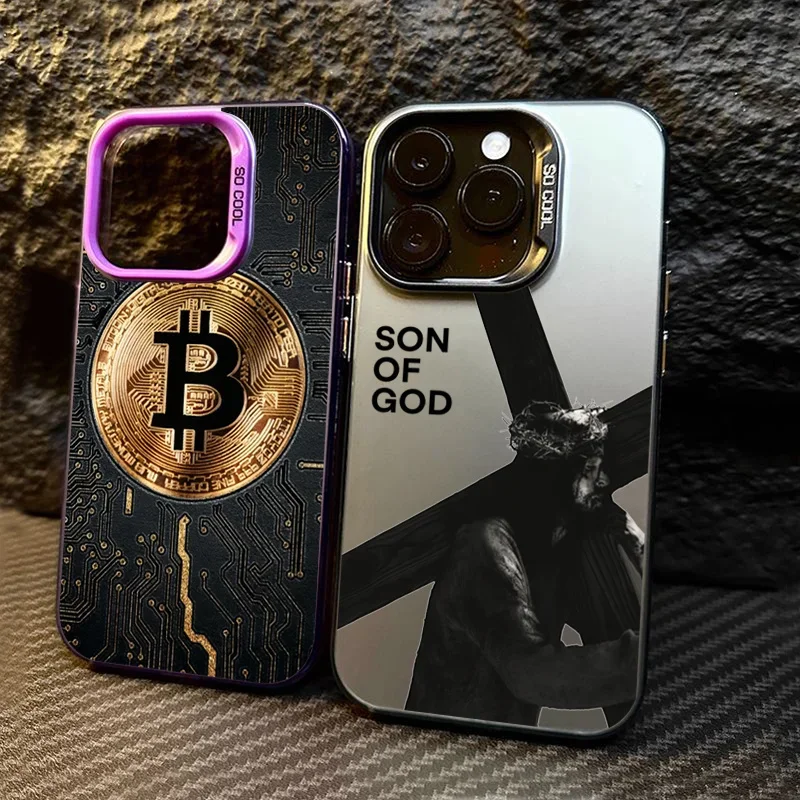 Funda de teléfono Bitcoin de lujo para Xiaomi Mi 14T 14 3 12T 13T Pro 11 Lite 5G NE POCO M6 F6 F5 X6 M6 electrochapa plateada IMD - imagen 4